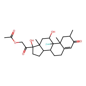 [2-[(2S,8S,9R,10S,11S,13S,14S,17R)-9-fluoro-11,17-dihydroxy-2,10,13-trimethyl-3-oxo-1,2,6,7,8,11,12,14,15,16-decahydrocyclopenta[a]phenanthren-17-yl]-2-oxoethyl] acetate structure