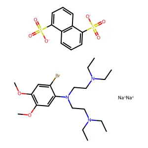 disodiumN'-(2-bromo-4,5-dimethoxyphenyl)-N'-[2-(diethylamino)ethyl]-N,N-diethylethane-1,2-diaminenaphthalene-1,5-disulfonate structure
