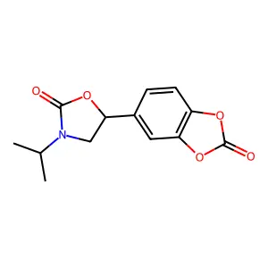 5-(2-oxo-1,3-benzodioxol-5-yl)-3-propan-2-yl-1,3-oxazolidin-2-one structure