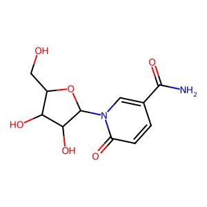 1-[3,4-dihydroxy-5-(hydroxymethyl)oxolan-2-yl]-6-oxopyridine-3-carboxamide structure