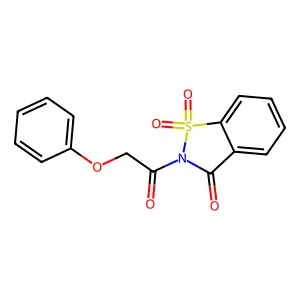 1,1-dioxo-2-(2-phenoxyacetyl)-1,2-benzothiazol-3-one structure