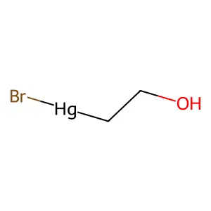 Bromo(2-hydroxyethyl)mercury structure