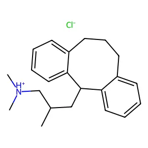 12H-Dibenzo(a,d)cyclooctene-12-propylamine, 5,6,7-trihydro-beta,N,N-trimethyl-, hydrochloride structure