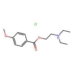 diethyl-[2-(4-methoxybenzoyl)oxyethyl]azanium chloride structure