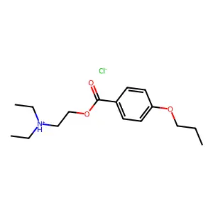 diethyl-[2-(4-propoxybenzoyl)oxyethyl]azanium chloride structure