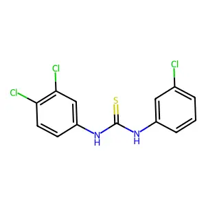 1-(3-chlorophenyl)-3-(3,4-dichlorophenyl)thiourea structure