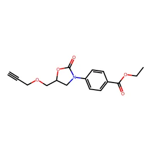 ethyl 4-[2-oxo-5-(prop-2-ynoxymethyl)-1,3-oxazolidin-3-yl]benzoate structure
