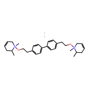 1-[2-[4-[4-[2-[(1,2-dimethyl-3,6-dihydro-2H-pyridin-1-ium-1-yl)oxy]ethyl]phenyl]phenyl]ethoxy]-1,2-dimethyl-3,6-dihydro-2H-pyridin-1-ium diiodide structure