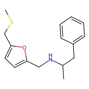 N-[[5-(methylsulfanylmethyl)furan-2-yl]methyl]-1-phenylpropan-2-amine structure