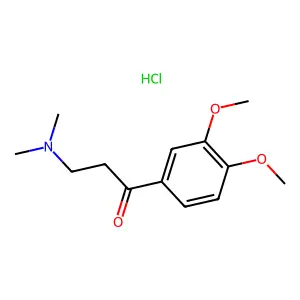 1-(3,4-dimethoxyphenyl)-3-(dimethylamino)propan-1-one;hydrochloride structure