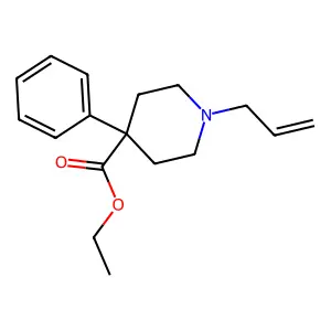 ethyl 4-phenyl-1-prop-2-enylpiperidine-4-carboxylate structure