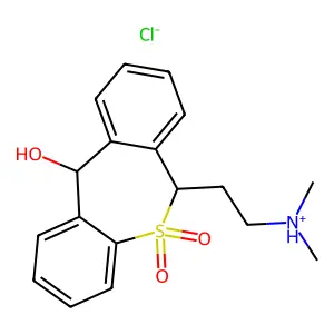 (+-)-6-(2-Dimethylaminoethyl)-6,11-dihydrodibenzo(b,e)thiepin-11-ol 5,5-dioxide hydrochloride structure