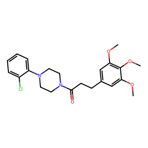 Piperazine, 1-(o-chlorophenyl)-4-(3,4,5-trimethoxyhydrocinnamoyl)- structure