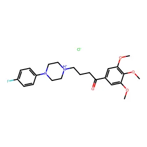 Butyrophenone, 4-(4-(p-fluorophenyl)-1-piperazinyl)-3',4',5'-trimethoxy-, monohydrochloride structure