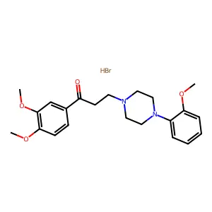 1-(3,4-dimethoxyphenyl)-3-[4-(2-methoxyphenyl)piperazin-1-yl]propan-1-one;hydrobromide structure
