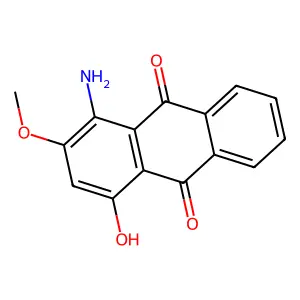 1-amino-4-hydroxy-2-methoxyanthracene-9,10-dione structure