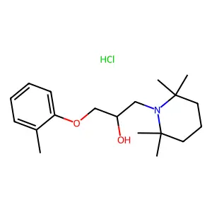 1-(2-methylphenoxy)-3-(2,2,6,6-tetramethylpiperidin-1-yl)propan-2-ol;hydrochloride structure