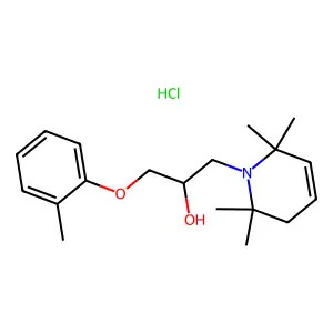 1-(2-methylphenoxy)-3-(2,2,6,6-tetramethyl-3H-pyridin-1-yl)propan-2-ol;hydrochloride structure