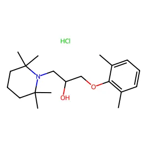 1-(2,6-dimethylphenoxy)-3-(2,2,6,6-tetramethylpiperidin-1-yl)propan-2-ol;hydrochloride structure