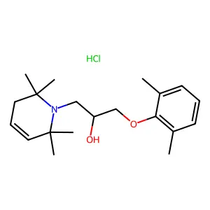 1-(2,6-dimethylphenoxy)-3-(2,2,6,6-tetramethyl-3H-pyridin-1-yl)propan-2-ol;hydrochloride structure
