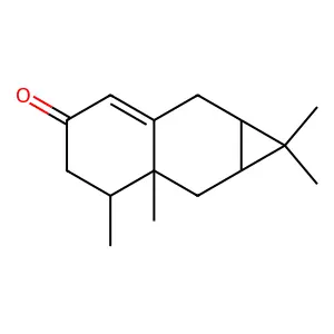 1,1,6,6a-tetramethyl-1a,2,5,6,7,7a-hexahydrocyclopropa[b]naphthalen-4-one structure