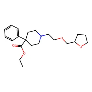 ethyl 1-[2-(oxolan-2-ylmethoxy)ethyl]-4-phenylpiperidine-4-carboxylate structure