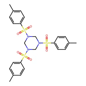1,3,5-tris-(4-methylphenyl)sulfonyl-1,3,5-triazinane structure