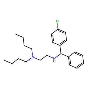 N',N'-dibutyl-N-[(4-chlorophenyl)-phenylmethyl]ethane-1,2-diamine structure