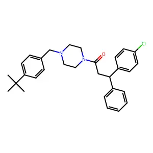 1-[4-[(4-tert-butylphenyl)methyl]piperazin-1-yl]-3-(4-chlorophenyl)-3-phenylpropan-1-one structure