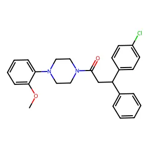beta-(p-Chlorophenyl)phenethyl 4-(o-methoxyphenyl)piperazinyl ketone structure