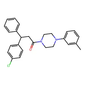 beta-(p-Chlorophenyl)phenethyl 4-(m-tolyl)piperazinyl ketone structure