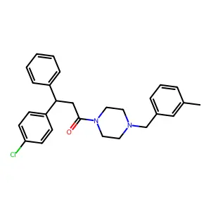 beta-(p-Chlorophenyl)phenethyl 4-(m-methylbenzyl)piperazinyl ketone structure