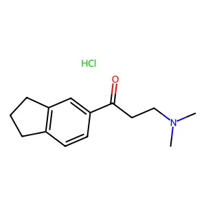 1-(2,3-dihydro-1H-inden-5-yl)-3-(dimethylamino)propan-1-one;hydrochloride structure