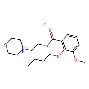 2-morpholin-4-ium-4-ylethyl 2-butoxy-3-methoxybenzoate chloride structure