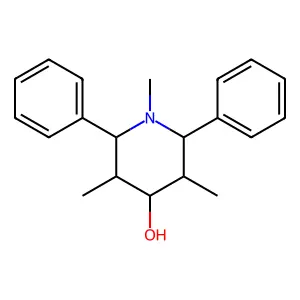 1,3,5-trimethyl-2,6-diphenylpiperidin-4-ol structure