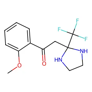 1-(2-methoxyphenyl)-2-[2-(trifluoromethyl)imidazolidin-2-yl]ethanone structure