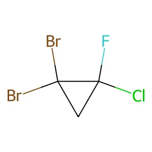 1,1-dibromo-2-chloro-2-fluorocyclopropane structure