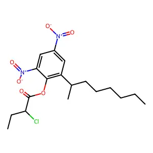 (2,4-dinitro-6-octan-2-ylphenyl) 2-chlorobutanoate structure