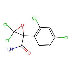 3,3-dichloro-2-(2,4-dichlorophenyl)oxirane-2-carboxamide structure