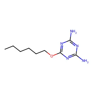 s-Triazine, 4,6-diamino-2-hexoxy- structure