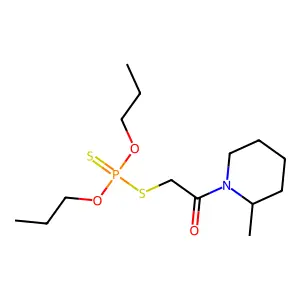 2-dipropoxyphosphinothioylsulfanyl-1-(2-methylpiperidin-1-yl)ethanone structure