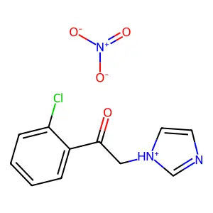 ACETOPHENONE, 2'-CHLORO-2-(1-IMIDAZOLYL)-, NITRATE structure
