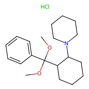 1-[2-[dimethoxy(phenyl)methyl]cyclohexyl]piperidine;hydrochloride structure