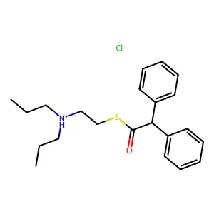 2-(2,2-diphenylacetyl)sulfanylethyl-dipropylazanium chloride structure