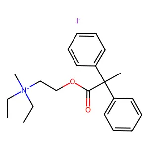 Diethyl(2-hydroxyethyl)methylammonium iodide 2,2-diphenylpropionate structure