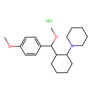 1-[(1S,2R)-2-[(R)-methoxy-(4-methoxyphenyl)methyl]cyclohexyl]piperidine;hydrochloride structure