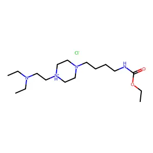 Carbamic acid, (4-(4-(2-(diethylamino)ethyl)-1-piperazinyl)butyl)-, ethyl ester, hydrochloride structure