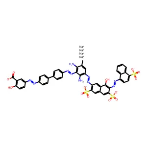 Benzoic acid, 5-(2-(4'-(2-(2,6-diamino-3-(2-(8-hydroxy-3,6-disulfo-7-(2-(4-sulfo-1-naphthalenyl)diazenyl)-2-naphthalenyl)diazenyl)-5-methylphenyl)diazenyl)(1,1'-biphenyl)-4-yl)diazenyl)-2-hydroxy-, so structure