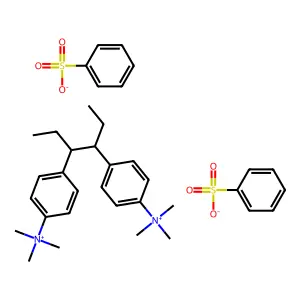 benzenesulfonatetrimethyl-[4-[4-[4-(trimethylazaniumyl)phenyl]hexan-3-yl]phenyl]azanium structure