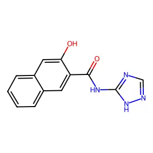 3-hydroxy-N-(1H-1,2,4-triazol-5-yl)naphthalene-2-carboxamide structure